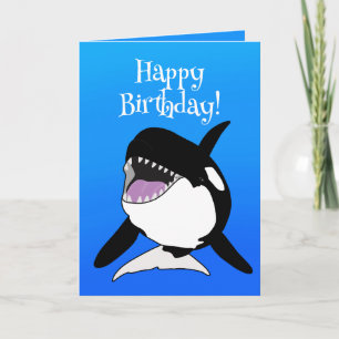 Customizable Orca Killer Whale Birthday Card