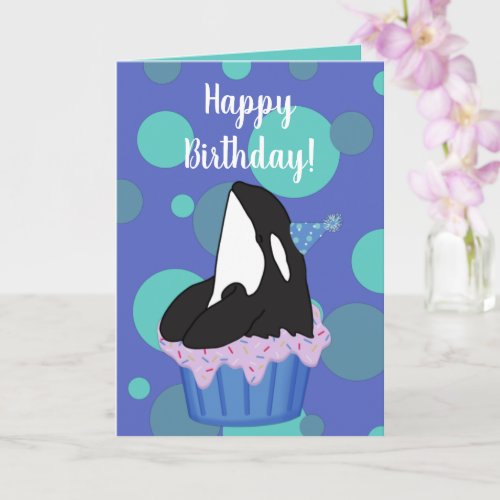 Customizable Orca Killer Whale  Birthday Card