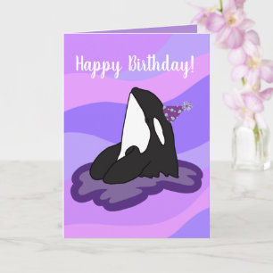 Customizable Orca Killer Whale Birthday Card