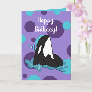Customizable Orca Killer Whale Birthday  Card