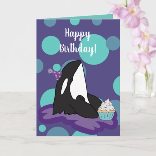 Customizable Orca Killer Whale  Birthday Card