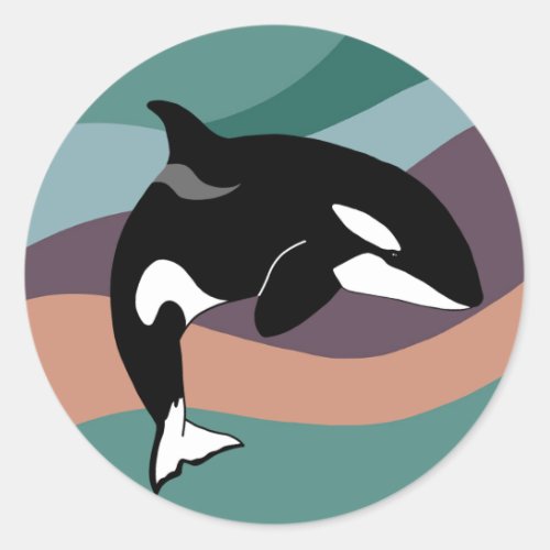 Customizable Orca Killer Whale  Birthday  Classic Round Sticker