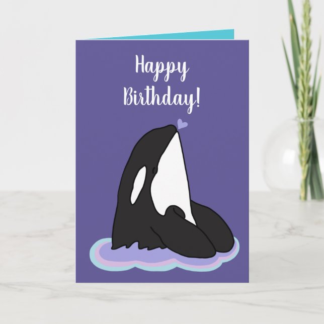 Customizable Orca Killer Whale Birthday  Holiday Card (Front)