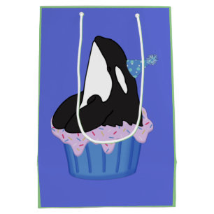 Customizable Orca Killer Whale Birthday Medium Gift Bag