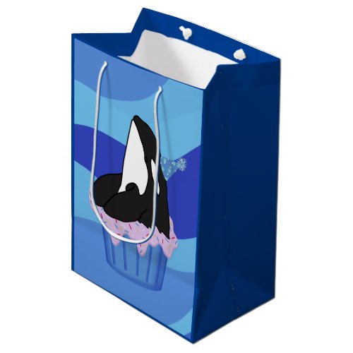 Customizable Orca Killer Whale Birthday Medium Gift Bag