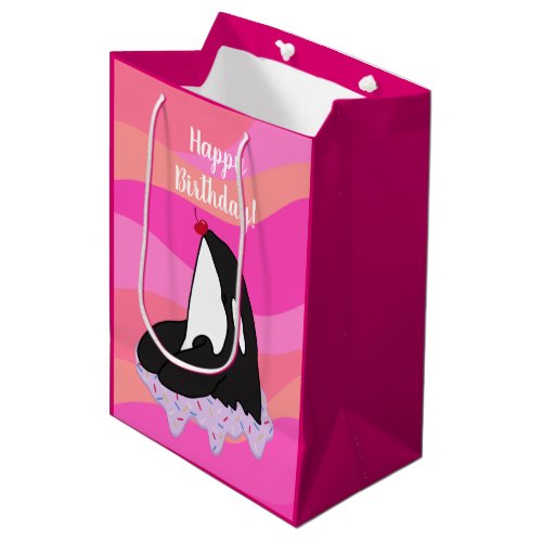 Customizable Orca Killer Whale Birthday  Medium Gift Bag