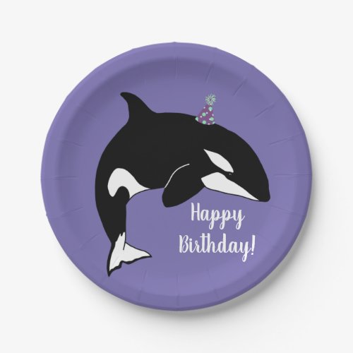 Customizable Orca Killer Whale  Birthday  Paper Plates