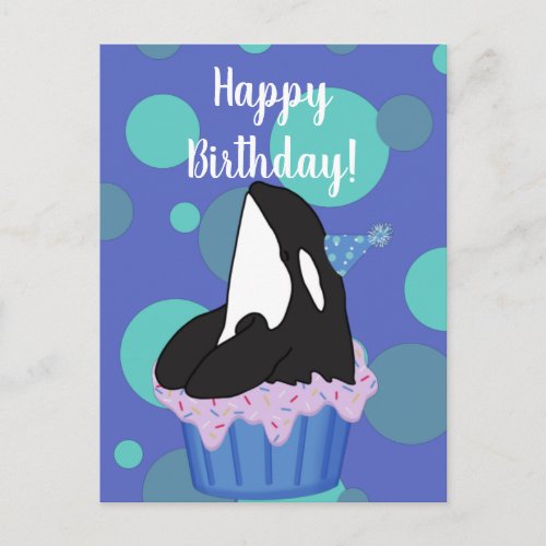 Customizable Orca Killer Whale  Birthday Postcard