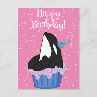 Customizable Orca Killer Whale Birthday Postcard