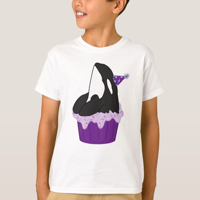 Customizable Orca Killer Whale Birthday  T-Shirt (Front)