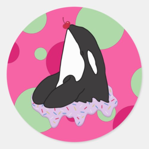 Customizable Orca Killer Whale Classic Round Sticker