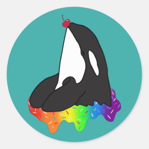 Customizable Orca Killer Whale Classic Round Sticker