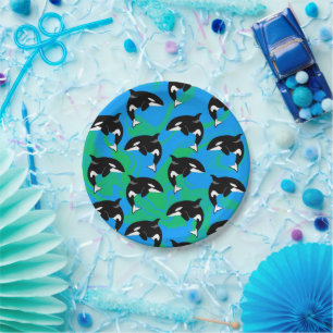Customizable Orca Killer Whale Paper Plates