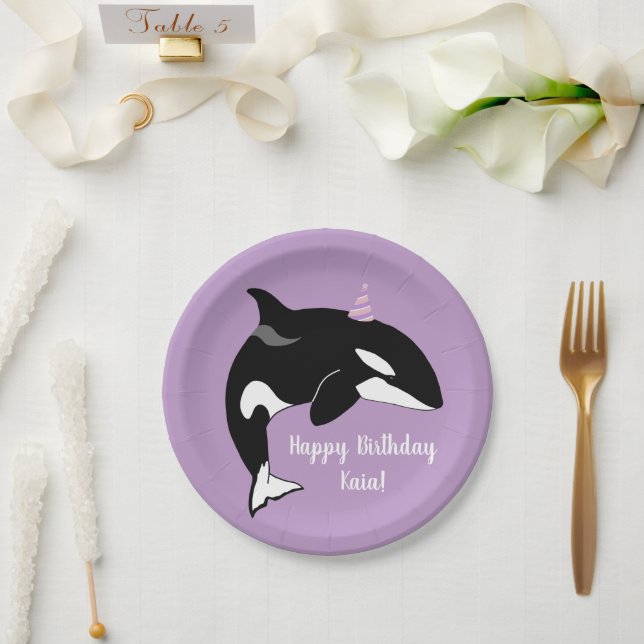 Customizable Orca Killer Whale Paper Plates (Wedding)