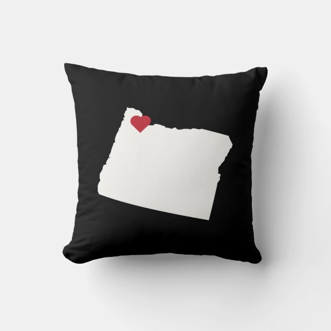 Customizable Oregon Bend State Love Reversible Throw Pillow (Front)