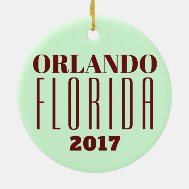 Customizable Orlando, Florida Ornament (Back)