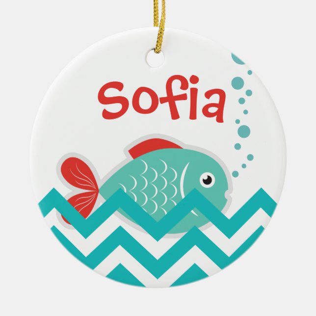 Customizable Ornament in "Fish Fish" Design (Front)