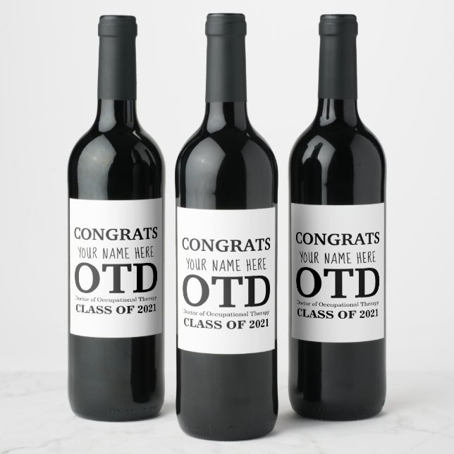 Customizable OTD Wine Bottle Labels (Bottles)