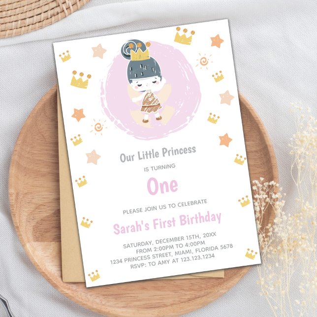 Customizable ‘Our Little Princess’ Birthday Invitation (Our Little Princess Birthday Invitations)