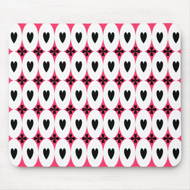 Customizable Oval Hearts Mouse Pad (Front)