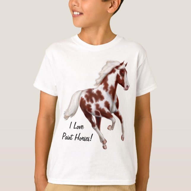 Customizable Overo Paint Horse Kids T-Shirt (Front)