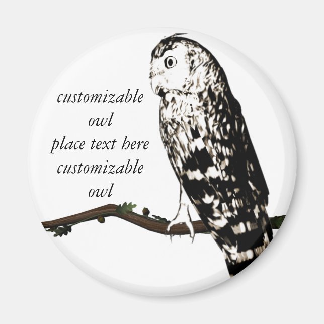 customizable owl magnet (Front)