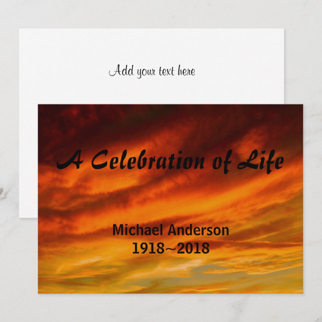 Customizable - Painted Sky Photograph Invitation (Front/Back)