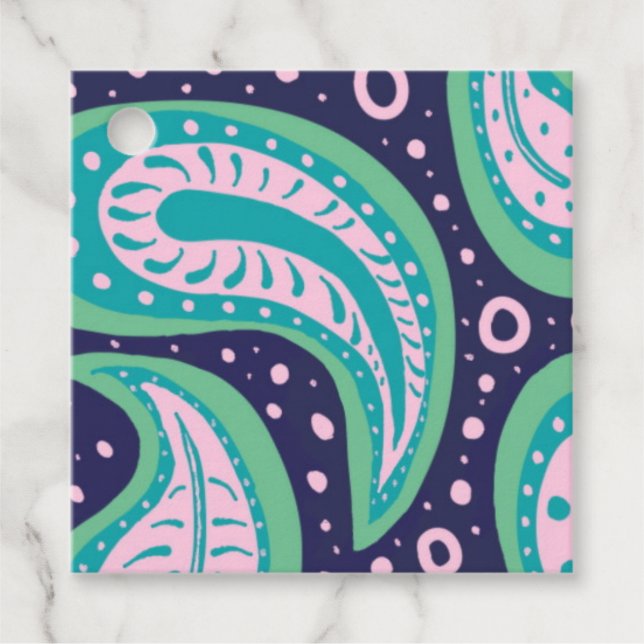 Customizable Paisley Favor Tags (Front)