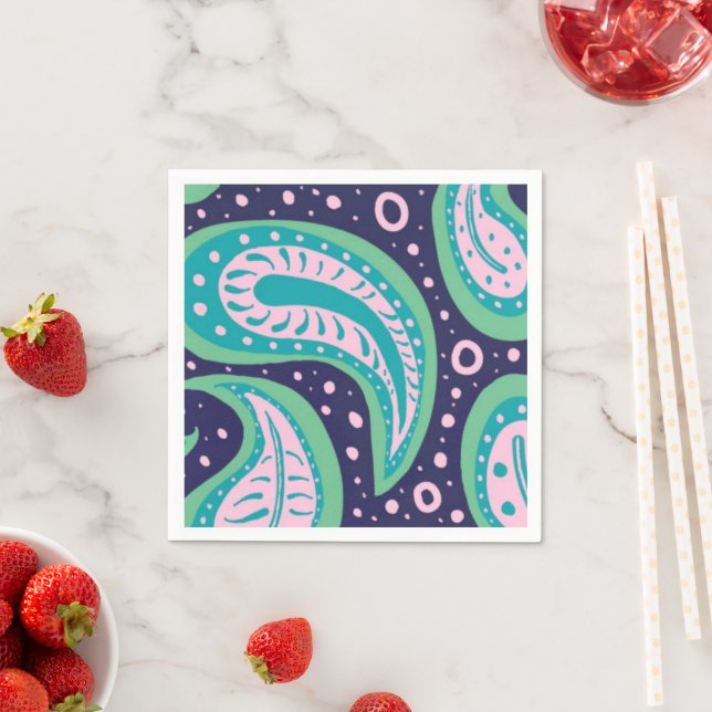 Customizable Paisley Paper Napkin (Insitu)