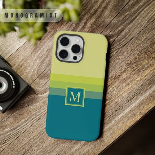 Customizable Pale Lime Yellow Green Color Block iPhone 15 Pro Max Case