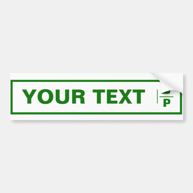 Customizable Palestine car registration plate.  Bumper Sticker (Front)