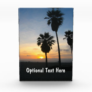 Customizable Palm Tree Sunset Silhouette Acrylic Award