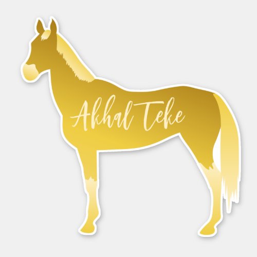 Customizable Palomino Akhal Teke Horse Silhouette Sticker