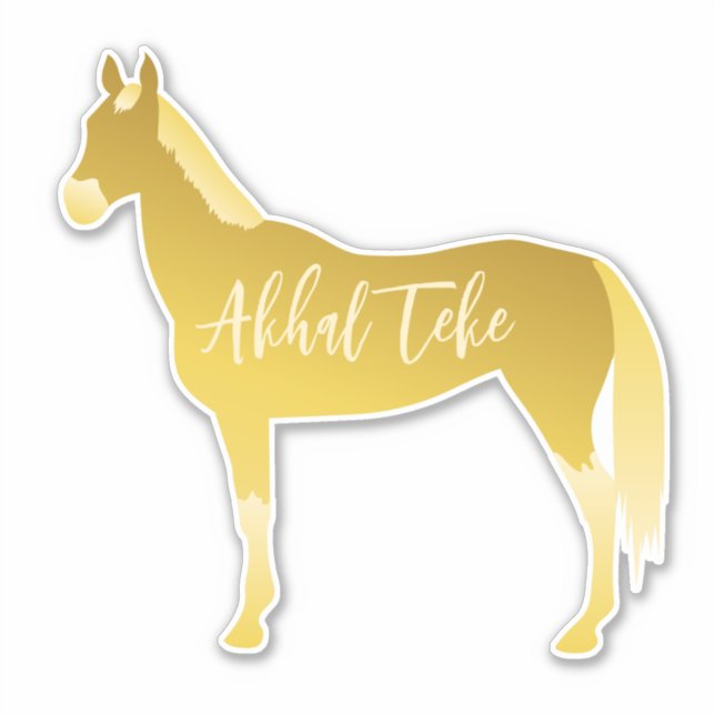 Customizable Palomino Akhal Teke Horse Silhouette Sticker (Front)