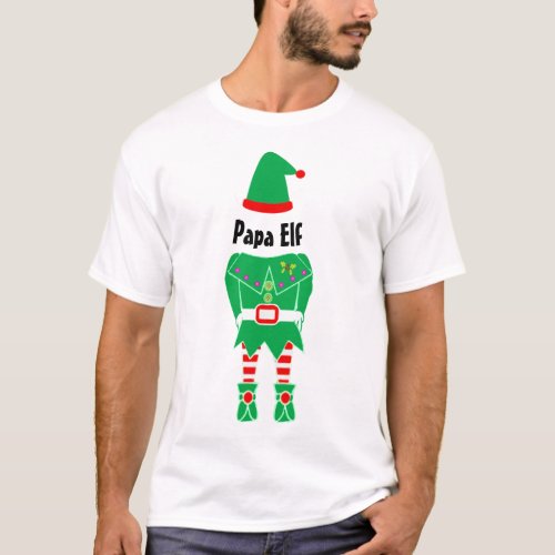 Customizable Papa Elf Shirt Family Christmas Elf