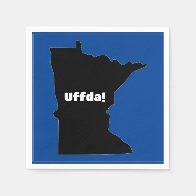 Customizable Paper Napkin, Minnesota, Uffda Napkins (Front)