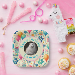 Customizable Paper Plate for Pets' Birthday