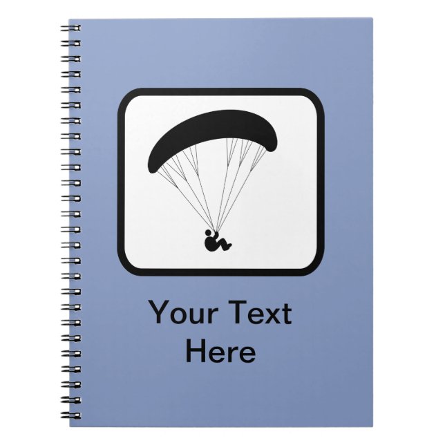 Customizable Paraglider Logo Notebook (Front)