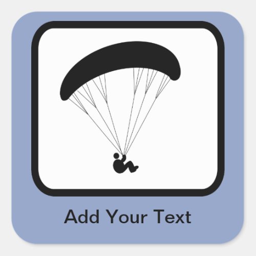 Customizable Paraglider Logo Square Sticker