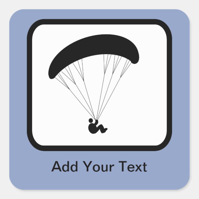 Customizable Paraglider Logo Square Sticker (Front)