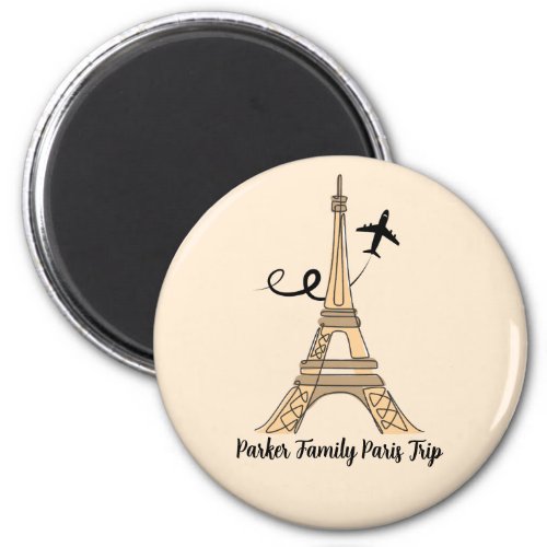 Customizable Paris Trip Chic Eiffel Tower Magnet