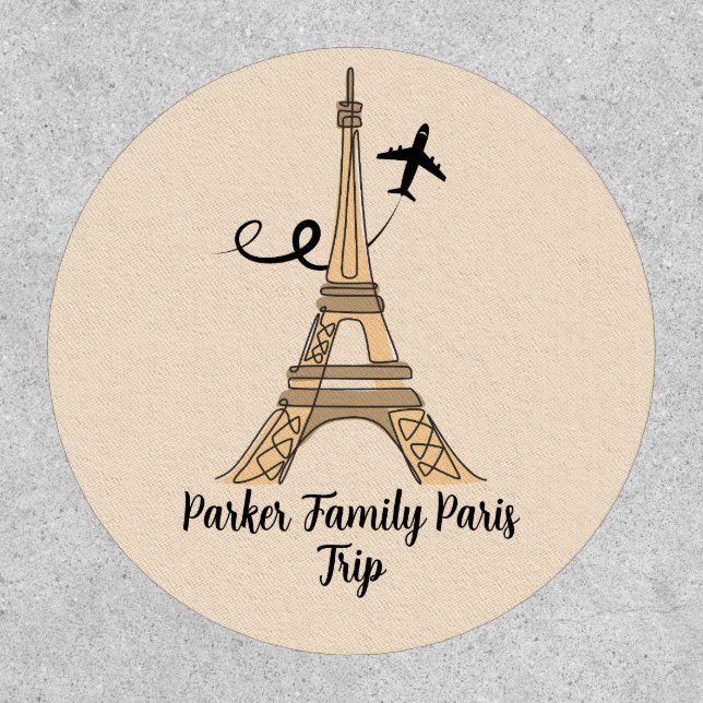 Customizable Paris Trip Chic Eiffel Tower Patch (Front)