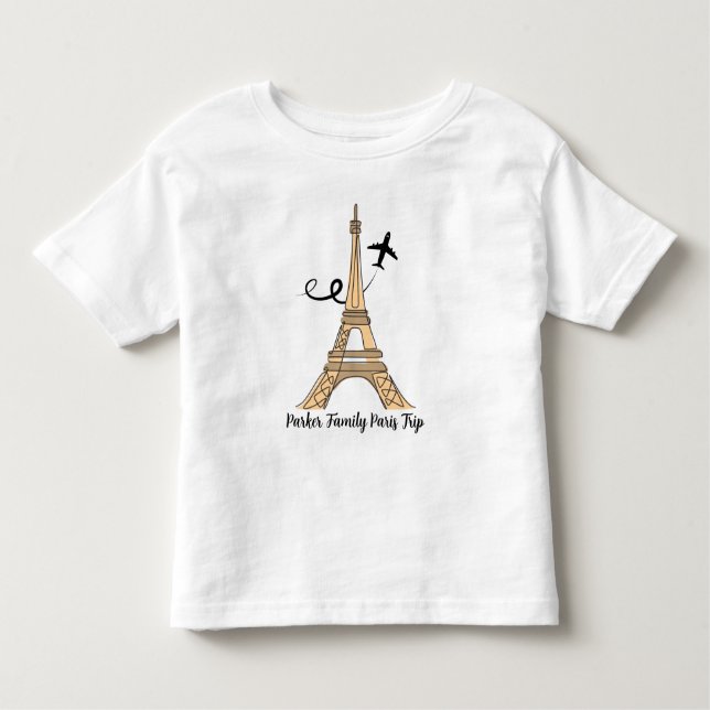 Customizable Paris Trip Chic Eiffel Tower Toddler T-shirt (Front)