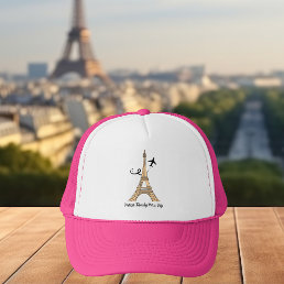 Customizable Paris Trip Chic Eiffel Tower Trucker Hat