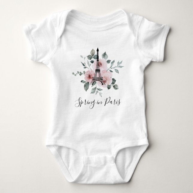 Customizable Parisian Charm Baby BodySuit (Front)