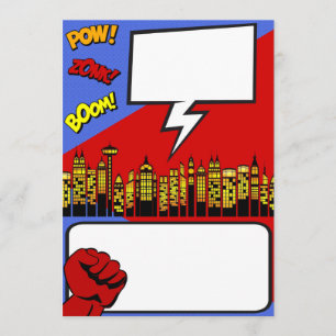 Customizable Party Invitation: super hero birthday Invitation