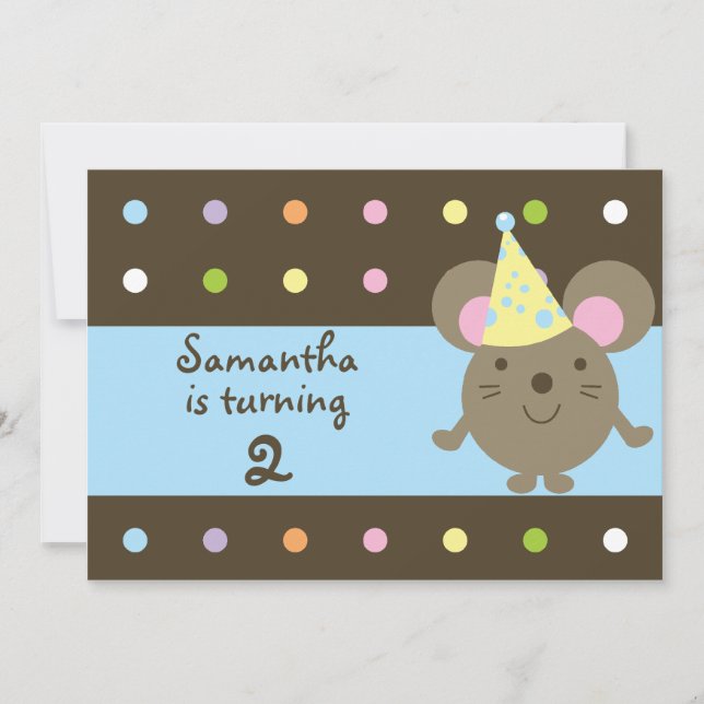 Customizable Party Mouse Birthday Party Invitatons Invitation (Front)
