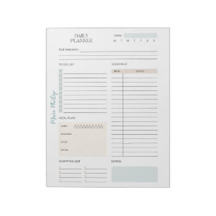 Customizable Pastel Daily Planner Notepad