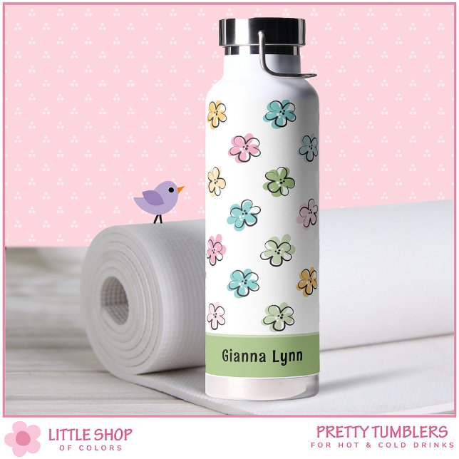 Customizable Pastel Floral Water Bottle (Creator Uploaded)