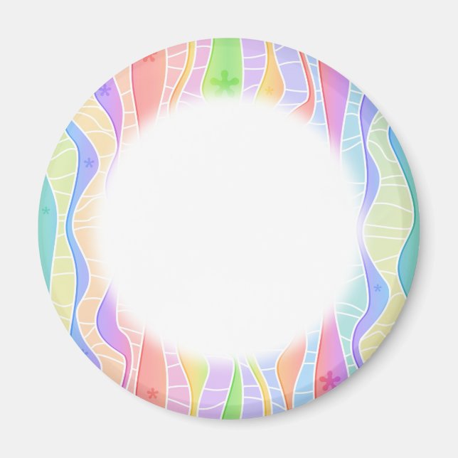 Customizable PASTEL RAINBOW STRIPES MAGNETS (Front)